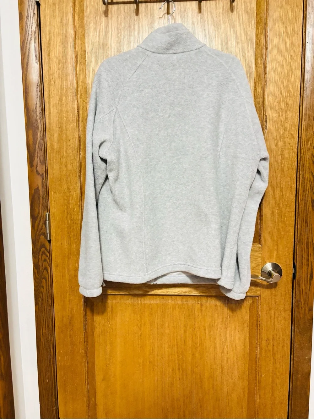 Columbia Light Gray Fleece Zip Jacket Women’s XXL Cozy Lightweight - Picture 2 of 3
